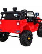 Ramiz Masinuta electrica pentru copii Jeep Dark Night rosu 70W cu telecomanda suspensii si lumini scaun piele si panou audio