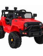 Ramiz Masinuta electrica pentru copii Jeep Dark Night rosu 70W cu telecomanda suspensii si lumini scaun piele si panou audio