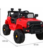 Ramiz Masinuta electrica pentru copii Jeep Dark Night rosu 70W cu telecomanda suspensii si lumini scaun piele si panou audio