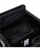 Ramiz Masinuta electrica pentru copii Military Retro 4x4 negru 140W cu telecomanda suspensii lumini scaun piele si roti din spuma Eva