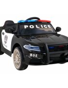 Ramiz Masinuta electrica pentru copii Super-Police negru 70W cu telecomanda amortizoare luminipanou audio scaun piele si roti din spuma Eva