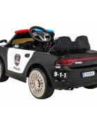 Ramiz Masinuta electrica pentru copii Super-Police negru 70W cu telecomanda amortizoare luminipanou audio scaun piele si roti din spuma Eva