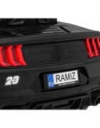 Ramiz Masinuta electrica pentru copii T Sport Police Negru 70W cu telecomanda suspensii roi Eva scaun piele sunete si lumini