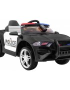 Ramiz Masinuta electrica pentru copii T Sport Police Negru 70W cu telecomanda suspensii roi Eva scaun piele sunete si lumini