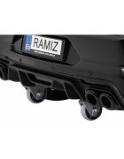Ramiz Masinuta electrica pentru copii T Sport Police Negru 70W cu telecomanda suspensii roi Eva scaun piele sunete si lumini