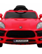 Ramiz Masinuta electrica pentru copii Turbo-S rosu 60W cu telecomanda sunete suspensii panou audio si roti din spuma Eva