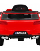 Ramiz Masinuta electrica pentru copii Turbo-S rosu 60W cu telecomanda sunete suspensii panou audio si roti din spuma Eva