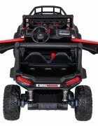Ramiz Masinuta electrica pentru copii UTV cu 2 motoare de 200W baterie 24V7Ah telecomanda de 2.4 GHz cu 3 viteze suspensii roti EVA scaun dublu din piele ecologica deschidere usi Lumini LED panou audio USB