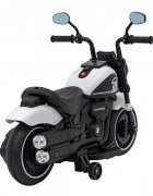 Ramiz Motocicleta electrica pentru copii Chopper Faster AHL008 78x30x55 cm alb 20W cu lumini panou audio si indicator incarcare