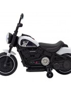 Ramiz Motocicleta electrica pentru copii Chopper Faster AHL008 78x30x55 cm alb 20W cu lumini panou audio si indicator incarcare