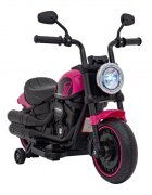 Ramiz Motocicleta electrica pentru copii Chopper Faster AHL008 78x30x55 cm roz 20W cu lumini panou audio si indicator incarcare