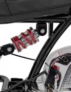 Ramiz Motocicleta electrica pentru copii Chopper Warrior Black motor de 350W cu doua baterii de 18V9Ah pornire prin buton cu rotile gonflabile panou audio integrat cu MP3 USB lumini LED sarcina maxima 80 kg