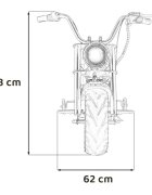 Ramiz Motocicleta electrica pentru copii Chopper Warrior Black motor de 350W cu doua baterii de 18V9Ah pornire prin buton cu rotile gonflabile panou audio integrat cu MP3 USB lumini LED sarcina maxima 80 kg