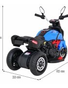 Ramiz Motocicleta electrica pentru copii Fast Tourist 83x35x63 cm albasstru 18W cu lumini scaun piele si panou audio