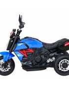 Ramiz Motocicleta electrica pentru copii Fast Tourist 83x35x63 cm albasstru 18W cu lumini scaun piele si panou audio