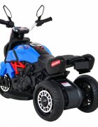 Ramiz Motocicleta electrica pentru copii Fast Tourist 83x35x63 cm albasstru 18W cu lumini scaun piele si panou audio