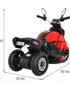 Ramiz Motocicleta electrica pentru copii Fast Tourist 83x35x63 cm rosu 18W cu lumini scaun piele si panou audio