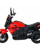 Ramiz Motocicleta electrica pentru copii Fast Tourist 83x35x63 cm rosu 18W cu lumini scaun piele si panou audio
