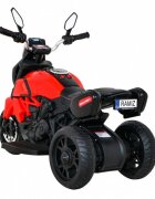 Ramiz Motocicleta electrica pentru copii Fast Tourist 83x35x63 cm rosu 18W cu lumini scaun piele si panou audio