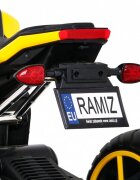Ramiz Motocicleta electrica pentru copii Future LL8001-A galben 50W cu panou audio si roti din spuma Eva 109x54x68 cm