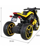 Ramiz Motocicleta electrica pentru copii Future LL8001-A galben 50W cu panou audio si roti din spuma Eva 109x54x68 cm