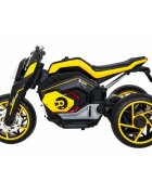 Ramiz Motocicleta electrica pentru copii Future LL8001-A galben 50W cu panou audio si roti din spuma Eva 109x54x68 cm
