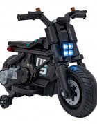 Ramiz Motocicleta electrica pentru copii Future QLS-805 cu 2 roti ajutatoare negru 25w cu luminis i panou audio 88x46x56 cm
