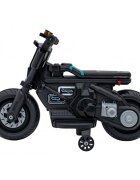 Ramiz Motocicleta electrica pentru copii Future QLS-805 cu 2 roti ajutatoare negru 25w cu luminis i panou audio 88x46x56 cm