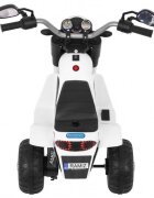 Ramiz Motocicleta electrica pentru copii MiniBike 71x53x57 cm alb cu scaun piele panou audio sunete si lumini