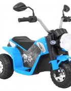 Ramiz Motocicleta electrica pentru copii MiniBike 71x53x57 cm albastru cu scaun piele panou audio sunete si lumini