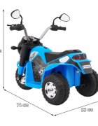 Ramiz Motocicleta electrica pentru copii MiniBike 71x53x57 cm albastru cu scaun piele panou audio sunete si lumini