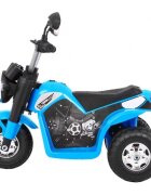 Ramiz Motocicleta electrica pentru copii MiniBike 71x53x57 cm albastru cu scaun piele panou audio sunete si lumini