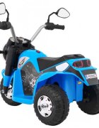 Ramiz Motocicleta electrica pentru copii MiniBike 71x53x57 cm albastru cu scaun piele panou audio sunete si lumini