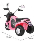 Ramiz Motocicleta electrica pentru copii MiniBike 71x53x57 cm roz cu scaun piele panou audio sunete si lumini