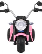 Ramiz Motocicleta electrica pentru copii MiniBike 71x53x57 cm roz cu scaun piele panou audio sunete si lumini