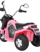 Ramiz Motocicleta electrica pentru copii MiniBike 71x53x57 cm roz cu scaun piele panou audio sunete si lumini