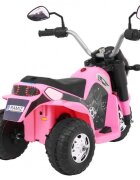 Ramiz Motocicleta electrica pentru copii MiniBike 71x53x57 cm roz cu scaun piele panou audio sunete si lumini