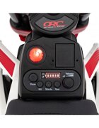 Ramiz Motocicleta electrica pentru copii Pantone rosu 361C cu 2 roti ajutatoare panou audio pornire lenta scaun piele si roti din spuma Eva 108x59x72 cm