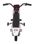 Ramiz Motocicleta electrica pentru copii Pantone rosu 361C cu 2 roti ajutatoare panou audio pornire lenta scaun piele si roti din spuma Eva 108x59x72 cm