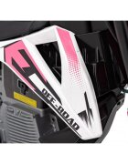 Ramiz Motocicleta electrica pentru copii Pantone roz 361C cu 2 roti ajutatoare panou audio pornire lenta scaun piele si roti din spuma Eva 108x59x72 cm