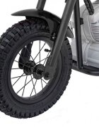 Ramiz Motocicleta electrica pentru copii Speed Power Black pornire la cheie motor 250W baterie 24V7Ah roti pneumatice scaun ergonomic din piele lumina frontala LED claxon muzica preinstalata pana la 80 kg