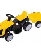 Ramiz Tractor electric pentru copii galben 25W cu remorca