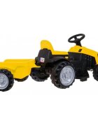 Ramiz Tractor electric pentru copii galben 25W cu remorca