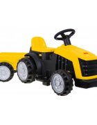 Ramiz Tractor electric pentru copii galben 25W cu remorca
