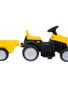 Ramiz Tractor electric pentru copii galben 25W cu remorca