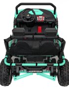 Ramiz UTV electric pentru 2 copii Faster 4x4 cu 2 motoare 150W baterie 24V10Ah telecomanda 2.4 GHz roti din spuma EVA suspensii pornire la buton lumini LED frontale cu MP3 USB Radio Bluetooth pana la 59 kg
