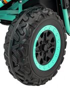 Ramiz UTV electric pentru 2 copii Faster 4x4 cu 2 motoare 150W baterie 24V10Ah telecomanda 2.4 GHz roti din spuma EVA suspensii pornire la buton lumini LED frontale cu MP3 USB Radio Bluetooth pana la 59 kg