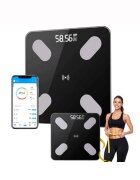 Redline Cantar corporal smart B2017 din sticla securizata neagra masurarea si monitorizarea a pana la 8 parametri ai corpului Bluetooth pana la 180 kg