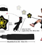 Redline Centura de antrenament fotbal din material textil reglabila de la 2 la 5 metri compatibila cu mingi de marimile 3 4 si 5 pentru exersarea paselor suturilor driblingului si controlului mingii