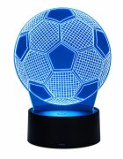 Redline Lampa LED 3D forma minge de fotbal cu telecomanda schimbarea modurilor de iluminare si a culorilor reglarea intensitatii luminii buton tactil alimentare USB si baterii Albastru